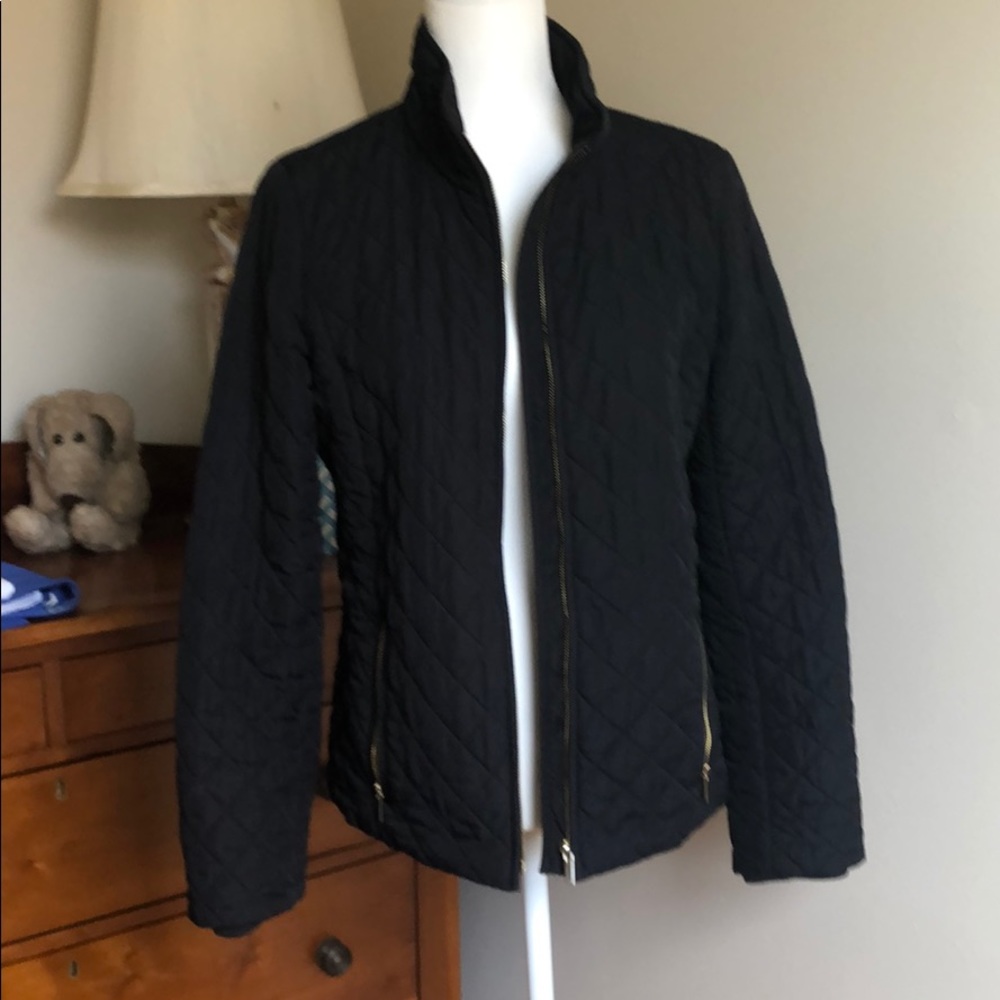 J Crew black quilted jacket